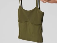 Top Alongado Fitness Com Detalhe Canelado Motion Lines Dlk Verde Oliva